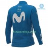 Fietskleding (Fietsshirt Lange Mouw + Lange Koersbroek) 2020 Movistar Team N001 Winter Thermal Fleece
